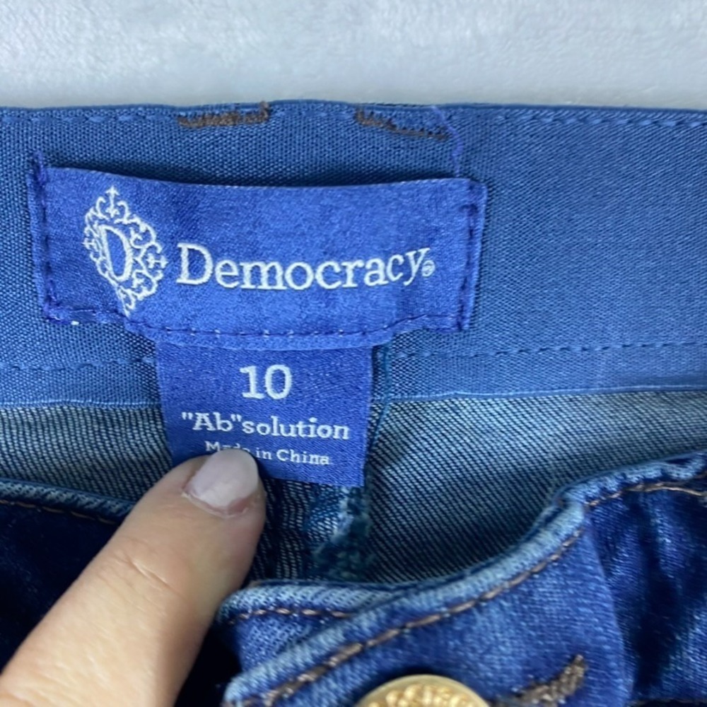 Democracy High Rise Cropped Straight Jeans in Medium Blue - Picture 7 of 12